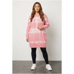 Stil Diva Büyük Beden Batik Desenli Uzun Kollu Cepli Kapüşonlu Pamuklu Sweatshirt 302208