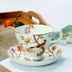 Stil K 200-400 ml 1 Pc Asil Kemik Çini Kahve Fincanı Seramik Öğleden Sonra Çay Fincanları ve Tabakları Seti Yüksek Kaliteli Porselen Cafe Parti Drinkware Güzel Hediye (Yurt Dışından) - 1 Adet - Renkli - 1 lt