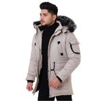 stil kombin Bill İçi Kürklü Kapşonlu Mont & Kaban BEJ XXL