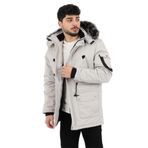 stil kombin Bill İçi Kürklü Kapşonlu Mont & Kaban GRİ XXL