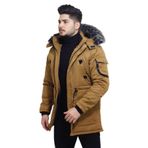 stil kombin Bill İçi Kürklü Kapşonlu Mont & Kaban KAHVERENGİ XXL