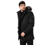 stil kombin Bill İçi Kürklü Kapşonlu Mont & Kaban SİYAH XXL