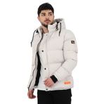 Stil Kombin Çıkarılabilir Kapşonlu Armalı İçi Kürklü Şişme Mont 2911 TAŞ XXL