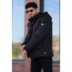 Stil Kombin Çıkarılabilir Kapşonlu Armalı Içi Kürklü Şişme Mont 2911_50213 - XL - Siyah - Siyah