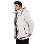 Stil Kombin Göğüs Fermuarlı Geniş Dikişli Şişme Mont PLDP 2940 TAŞ XXL