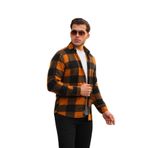 Stil Kombin Kareli Polar Kışlık Gömlek XC U16707 (Hardal, XL)