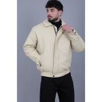 Stil Kombin Kışlık Dolumlu Içi Kürklü Oversize Suni Deri Mont KMD_50502 - XL - Bej