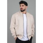 Stil Kombin Kolej Yaka Bel Lastikli Süet Mevsimlik Mont Bl 1711-60287 - Krem