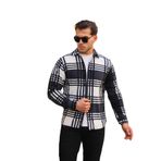 Stil Kombin Küçük Kareli Polar Kışlık Gömlek XC U16707B (Füme, L)