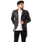 Stil Kombin Kuzey Beli Kemerli Suni Deri Ceket BL 1261 SİYAH M