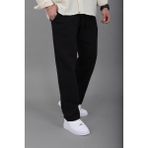 Stil Kombin Yıkamalı Keten Baggy Pantolon Spr 2313_0445 - Siyah - XL