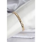 Stil Love 14K Gold Renk Kaplama Ezme Zincir Model Kadın Bileklik
