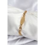 Stil Love 316L Çelik Gold Renk Oval Yazı Yazmaya Uygun Kadın Bileklik