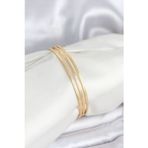 Stil Love 316L Çelik Gold Renk Simli Model Ajda 65 mm Kadın Bileklik
