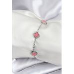 Stil Love 316L Çelik Gümüş Renk Pembe Baby Boy Yonca Kadın Bileklik