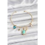 Stil Love Caretta Caretta Charmlı Gold Renk Kadın Bileklik