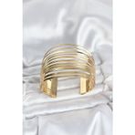 Stil Love Gold Renk Pirinç Kaburga Model Kadın Bileklik