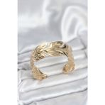 Stil Love Gold Renk Pirinç Levha Yaprak Model Kadın Bileklik