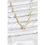 Stil Love Gold Renk Pirinç Yıldız Zirkon Taşlı Kadın Kolye
