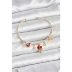 Stil Love Gül Charmlı Gold Renk Pirinç Kadın Bileklik