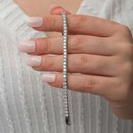 Stil Love Gümüş 3.5 mm Beyaz Taşlı Su Yolu Kadın Bileklik SL8716