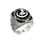 Stil Love Gümüş Hilal Bozkurt Oval Erkek Yüzük SL4672