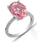 Stil Love Gümüş Ice Cut Oval Pembe Zirkon Taşlı Kadın Yüzük