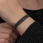 Stil Love Gümüş Kazaziye Örgü Bileklik SL7157