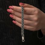 Stil Love Gümüş Kazaziye Örgü Bileklik SL7303