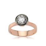 Stil Love Gümüş Rose Elmas Montür Tek Taş Bayan Yüzük SL2671