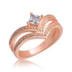 Stil Love Gümüş Rose Tek Taş Kadın Yüzük SL5203