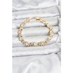 Stil Love Lotus Model Pirinç Gold ve Pembe Renk Kadın Bileklik