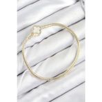Stil Love Pirinç Charm Zirkon Taşlı Yonca Model Gold Renk Kadın Bileklik