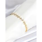 Stil Love Pirinç Gold Renk Balık Sırtı Model Zirkon Taşlı Kadın Bileklik