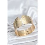 Stil Love Pirinç Gold Renk Levha Model Kadın Bileklik