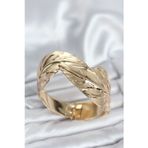 Stil Love Pirinç Gold Renk Yaprak Model Kadın Bileklik
