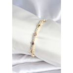 Stil Love Pirinç Gold Renk Zirkon Taşlı Kadın Bileklik