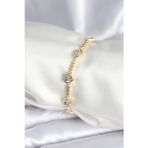Stil Love Pirinç Gold Renk Zirkon Taşlı Kalpli Model Kadın Bileklik