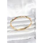 Stil Love Pirinç Gold Renk Zirkon Taşlı Kelepçe Bileklik