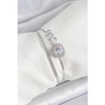 Stil Love Pirinç Gümüş Renk Kalpli Zirkon Taşlı Kadın Bileklik SL12294