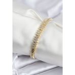Stil Love Pirinç VIP Seri Gold Renk Zirkon Taşlı Arpa Model Kadın Bileklik