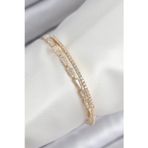 Stil Love Pirinç Zirkon Taşlı Su Yolu Model Gold Renk Kadın Bileklik
