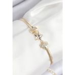 Stil Love Pirinç Zirkon Taşlı Yıldız Model Gold Renk Kadın Bileklik