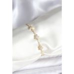 Stil Love Yıldız Model Zirkon Taşlı Gold Renk Pirinç Su Yolu Kadın Bileklik