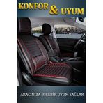 Stil Lüks Oto Koltuk Kılıfı/Siyah Kırmızı/Ön&Arka Takım