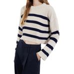 Stil Modern Kadın Crop Standart Kol Bisiklet Yaka Çizgili Triko Kazak