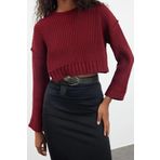 Stil Modern Kadın Crop Standart Kol Bisiklet Yaka Süper Triko Kazak