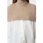 Stil Modern Kadın Crop Standart Kol Dik Yaka Balıkçı Yaka Triko Süveter