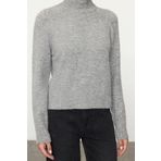 Stil Modern Kadın Regular Reglan Kol Dik Yaka Yünlü Triko Kazak