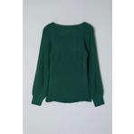 Stil Modern Kadın Regular Reglan Kol Kalp Yaka Büyük Beden Fitilli Triko Kazak